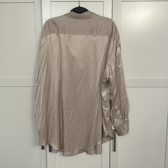 Oversized Silk Button Down Shirt - Picture 3 of 3